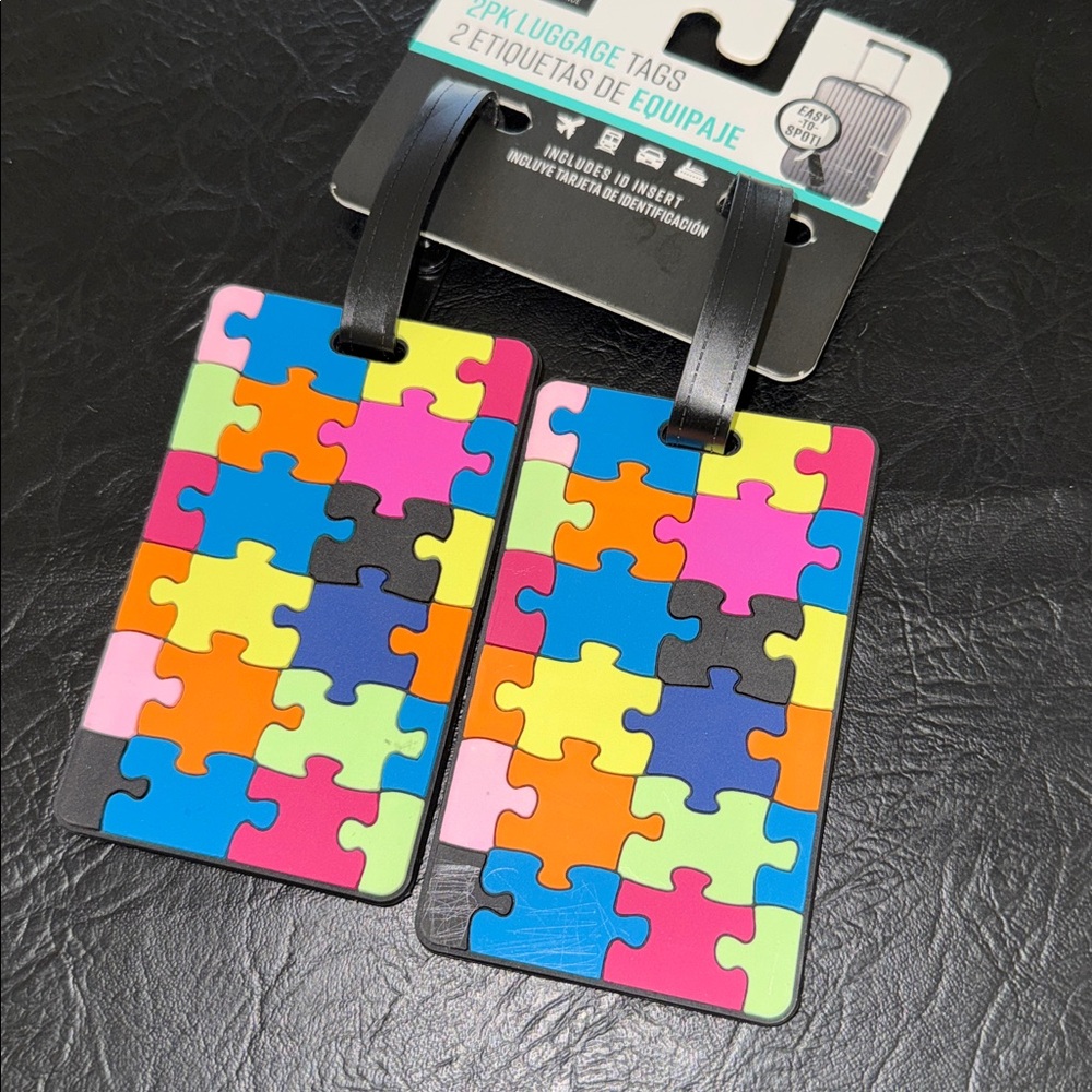 G/FORCE Vibrant Puzzle Piece Luggage Tags, NEW - Picture 6 of 6